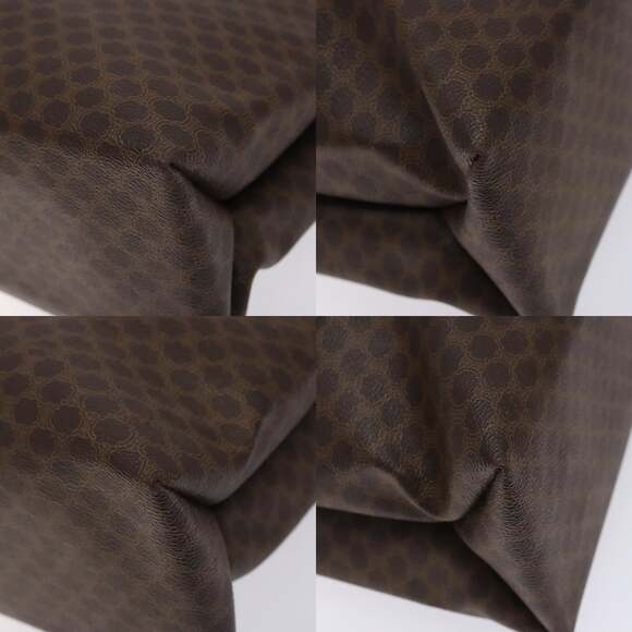 CELINE Macadam Canvas Tote Bag Pvc Leather Brown Gold - Picture 10 of 12